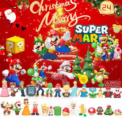 Super Mario lastekalender lastele 2023, 24 üllatavat jõulukinki värviliste Mario mänguasjadega цена и информация | Рождественские украшения | kaup24.ee