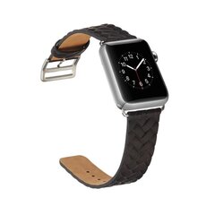 Kootud nahast rihm Apple Watch Ultra 2 49mm must hind ja info | Lisatarvikud korpustele | kaup24.ee