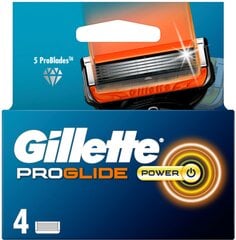 Сменные кассеты Gillette Fusion Proglide Power, 4 шт цена и информация | Косметика и средства для бритья | kaup24.ee