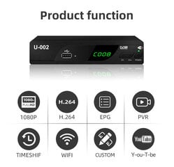 Digi-TV konverter, 2024. aasta Hispaania TDT RECORDER Dekooder WIFI TV-ga TDT dekooder TVBOX STB mängija DVB-T2, USB, HDMI, SCART, maapealse digitaaltelevisiooni tuuner, Full HD 1080p kõrglahutusega digivastuvõtja цена и информация | ТВ-тюнеры | kaup24.ee