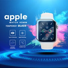 Apple Watch Series 7 45mm – karastatud klaas 9H – ülikvaliteetne 3D hind ja info | Lisatarvikud korpustele | kaup24.ee