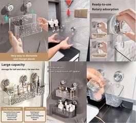 2024 Suction Shower Caddy, Light Luxury Style Glacier muster iminappari riiul Multifunktsionaalne vannituba dušikorv Seinale paigaldatav organiseerimisriiul Eemaldatav dušikorv kodu jaoks (väike+suur) Väike hind ja info | Vannitoa sisustuselemendid ja aksessuaarid | kaup24.ee