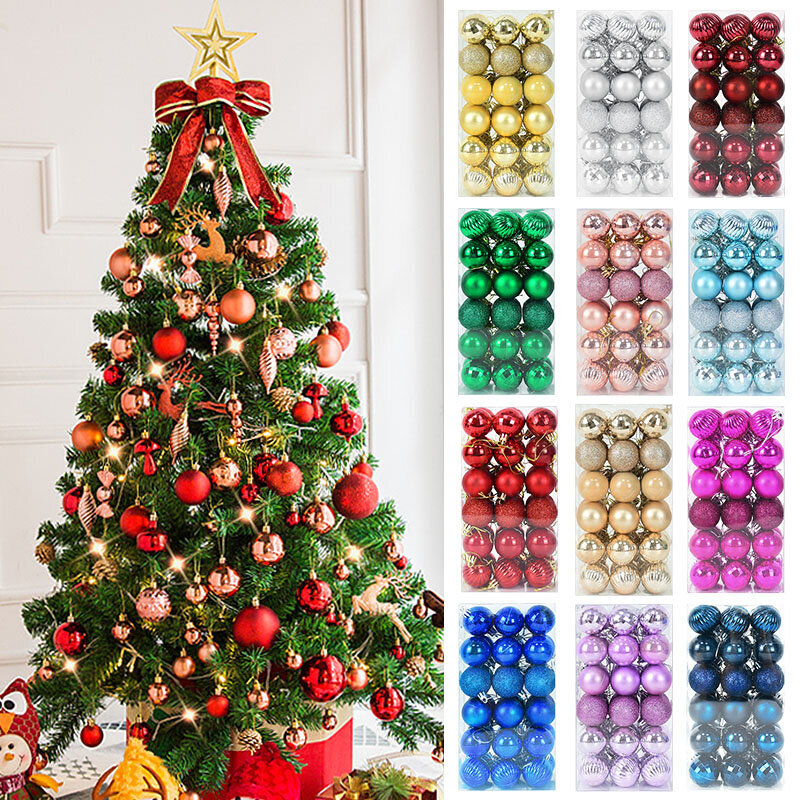 1 Kast Jõulupallid Jõulupuu Kaunistused Ball Jõulupuu Rippuvad Ripatsid Kodupeokaunistus 2023. Aasta Uusaasta Kingitus Noel Navidad_36pcs blue_as picture цена и информация | Jõulukaunistused | kaup24.ee