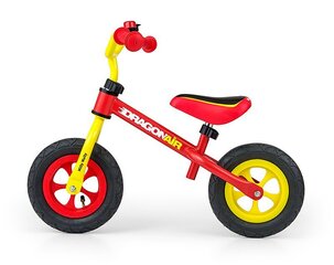 Балансировочный велосипед Milly Mally Dragon Air Yellow-Red цена и информация | Детский трехколесный велосипед - коляска с удобной ручкой управления для родителей Riff F95941 2в1, фиолетовый | kaup24.ee