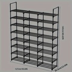 'Металлическая обувница 8-уровневая, модульная, для 50-64 пар обуви.' цена и информация | Полки для обуви, банкетки | kaup24.ee