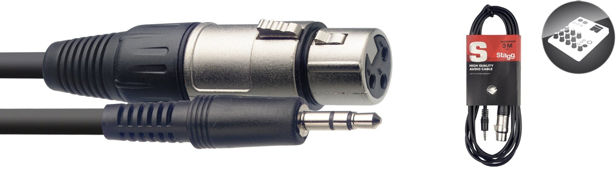 Stagg 3.5mm miniJack TRS - XLR/f 3m hind ja info | Kaablid ja juhtmed | kaup24.ee