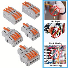 'Комплект из 10 соединительных клемм, 28-12 AWG.' цена и информация | Выключатели, розетки | kaup24.ee