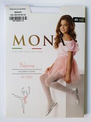 Tüdrukute mustriga sukkpüksid MONA Balerina 40 Bianco hind ja info | Tüdrukute sukkpüksid ja sokid | kaup24.ee