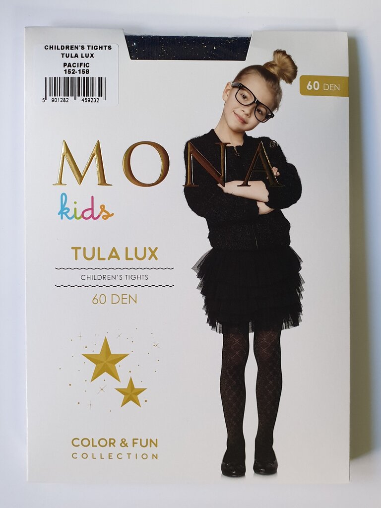 Tüdrukute mustriga sukkpüksid lurex MONA Tula Lux 60 Pacific hind ja info | Tüdrukute sukkpüksid ja sokid | kaup24.ee