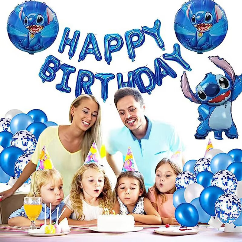 34 tk Sinine roosa õmblusega fooliumiga õhupallikomplekt PALJU ÕNNE SÜNNIPÄEVAKS Bänner Balloon Baby Shower Lastele Multifilmi õmblusteema Sünnipäevapeo sisustus цена и информация | Õhupallid | kaup24.ee