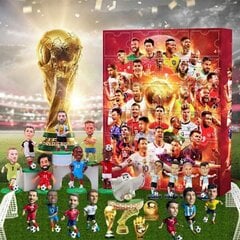 2024. aasta MM-kalender – 24-ukseline rulookast Ronaldo, Messi, Mbappe ja teiste nukkudega hind ja info | Jõulukaunistused | kaup24.ee