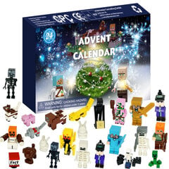 24-osaline advendikalender Minecrafti kokkupandud ehitusplokk mänguasi, jõulude halloweeni mänguasjad, minifiguuride komplekt, puslekingitused, 24 tk цена и информация | Рождественские украшения | kaup24.ee