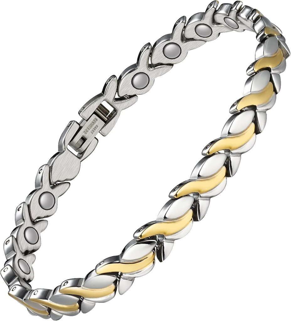 Magnetkäevõrud naistele naistele,Titanium Steel Magnetic Women Käevõrud,Reguleeritavad ehted Käevõru (Fish Tail Design-Silver Gold) kehaoan hind ja info | Ehete komplektid | kaup24.ee