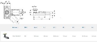 Нижняя часть душевого канала Geberit Cleanline SH50 154.150.00.1 цена и информация | Душевые сливы | kaup24.ee
