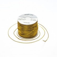 Металлизированный плетеный шнур RainBow® 1 мм, цвет золота, 100 м цена и информация | Подарочные упаковки | kaup24.ee