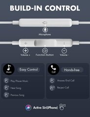 Juhtmega kõrvaklapid, 【Üliselged kõned ja müravaba】 Kõrvaklapid Kõrvaklapid Juhtmega 3,5 mm, kõrvasisesed kõrvaklapid mikrofoniga, ühilduvad iPhone'i/iPadi/Androidi/sülearvutiga/arvutiga 【1 pakk】 valge цена и информация | Аксессуары для наушников | kaup24.ee