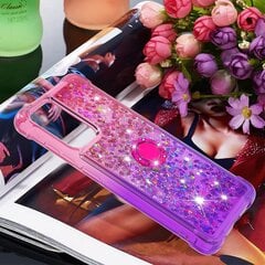 Samsung Galaxy A52 5g/4g ümbris, liikuv vedel sädelev sädelev kate koos tugijala Blingi teemantsõrmusega – roosa ja lilla hind ja info | Telefoni kaaned, ümbrised | kaup24.ee