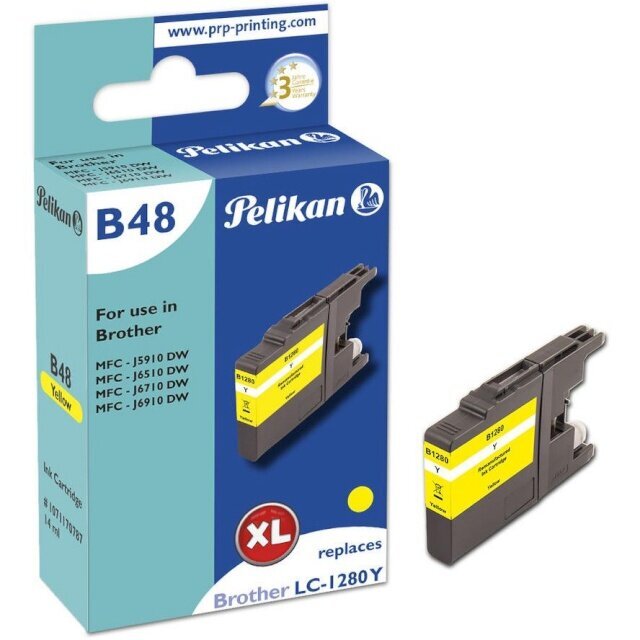 Pelikan tindikassett B48 Brother LC-1280Y Remanufactured, kollane цена и информация | Laserprinteri toonerid | kaup24.ee