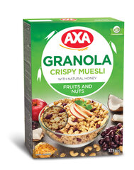 Müsli AXA puuvilja ja pähklitega375g hind ja info | Hommikuhelbed | kaup24.ee