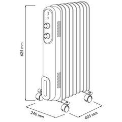 Õlikütteseade 9 2000W must 328939 hind ja info | Küttekehad | kaup24.ee