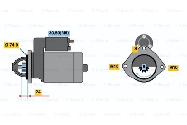 Starter Bosch 0001115045 12V, 1.8KW; BMW 1,3,5,6,7,X3,X5 2.0D-3.0D , 2003- цена и информация | Starterid | kaup24.ee