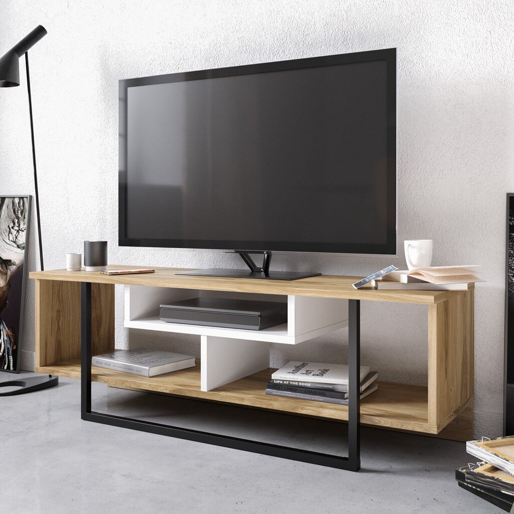 TV laud Kalune Design Asal 120 cm, tamm/must цена и информация | TV alused | kaup24.ee