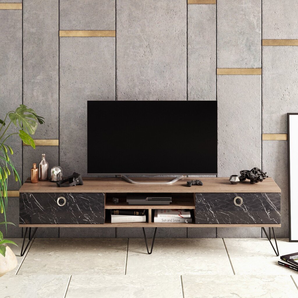 TV laud Kalune Design Lorenz, pruun/must hind ja info | TV alused | kaup24.ee