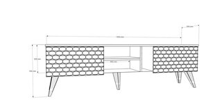 ТВ столик Kalune Design Egg, белый/коричневый цена и информация |  Тумбы под телевизор | kaup24.ee