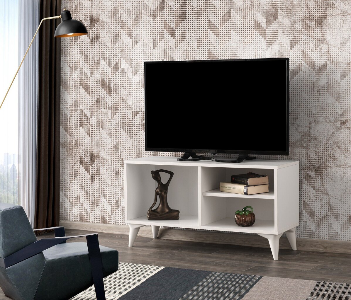 TV laud Kalune Design Zisino, valge цена и информация | TV alused | kaup24.ee