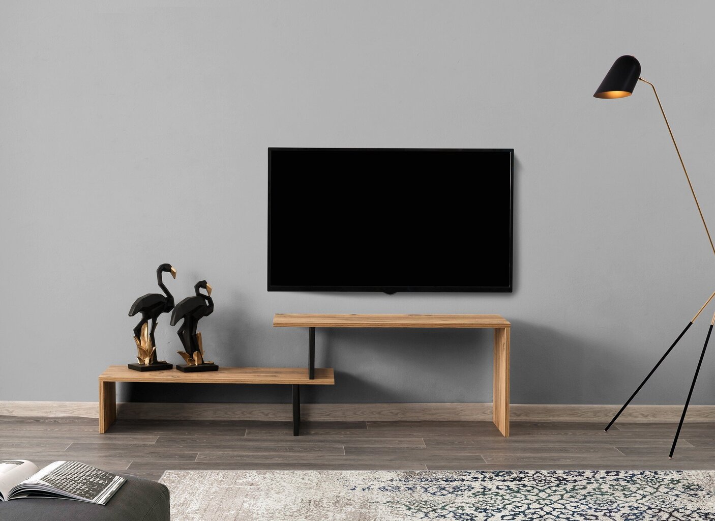 TV laud Kalune Design Ovit, must/pruun hind ja info | TV alused | kaup24.ee