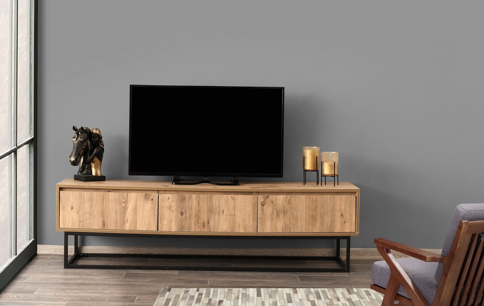 TV laud Kalune Design Tilsim 180 cm, pruun/must hind ja info | TV alused | kaup24.ee