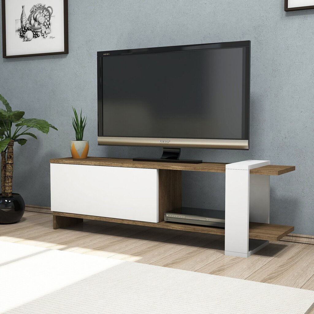 TV laud Kalune Design Gaye, pruun/valge hind ja info | TV alused | kaup24.ee