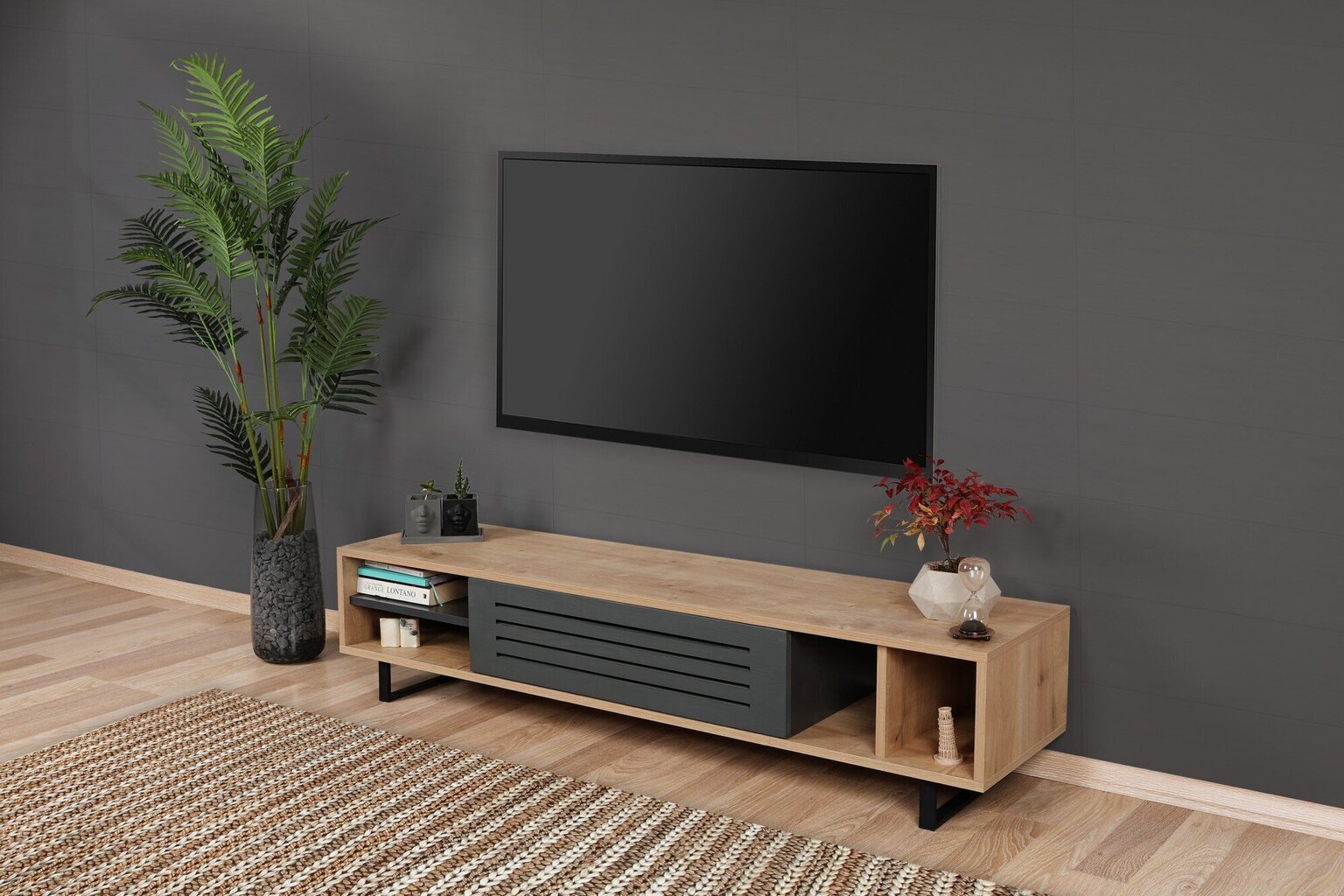 TV laud Kalune Design Safir, pruun/hall hind ja info | TV alused | kaup24.ee