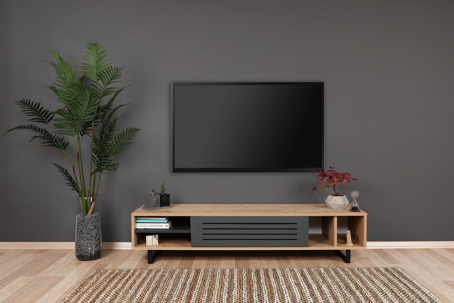 TV laud Kalune Design Safir, pruun/hall hind ja info | TV alused | kaup24.ee