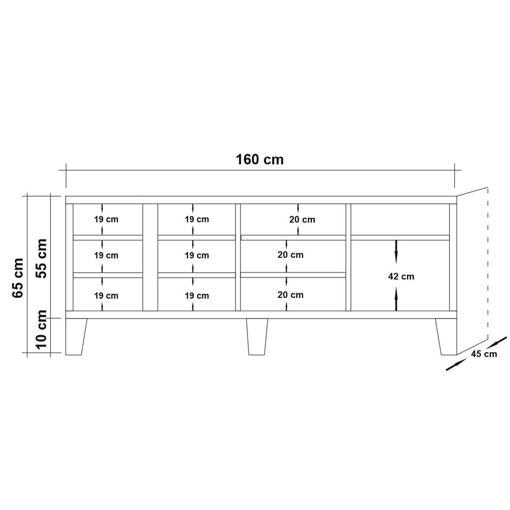 TV laud Kalune Design Marina Mila, pruun/hall hind ja info | TV alused | kaup24.ee