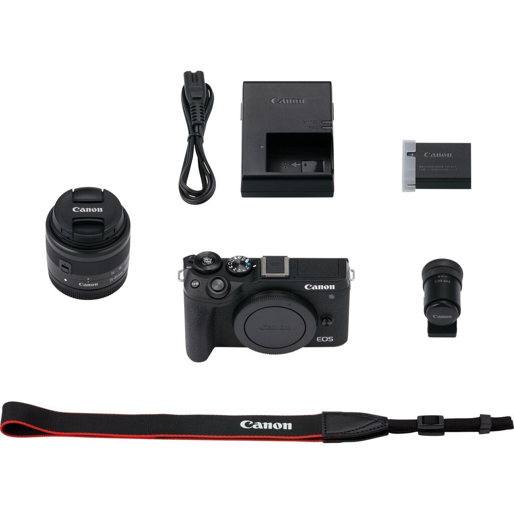 Canon EOS M6 Mark II + EF-M 15-45mm + EVF-DC2, Black цена и информация | Fotoaparaadid | kaup24.ee