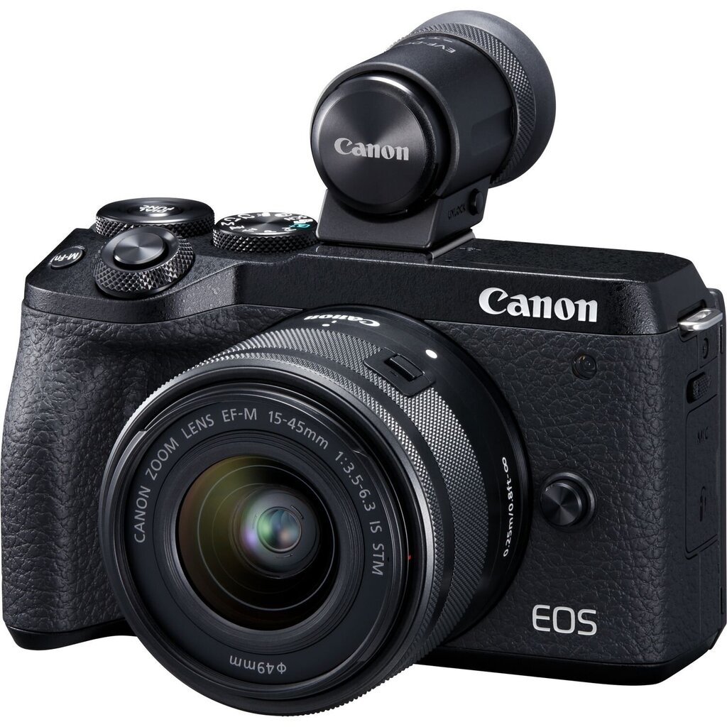 Canon EOS M6 Mark II + EF-M 15-45mm + EVF-DC2, Black цена и информация | Fotoaparaadid | kaup24.ee