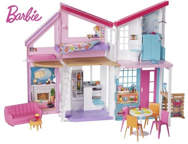 Barbie nukumaja Malibus, 2 korrust hind ja info | Tüdrukute mänguasjad | kaup24.ee