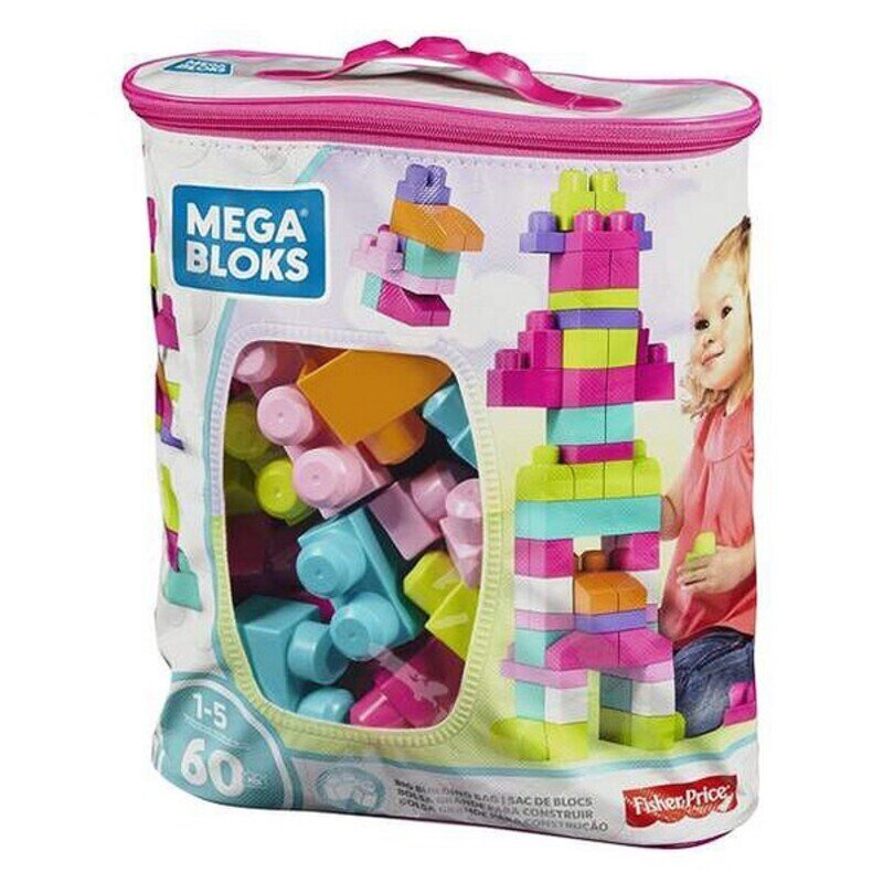 Mega Bloks 60-osaline Roosa klotsikott цена и информация | Imikute mänguasjad | kaup24.ee