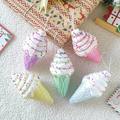 Mix Cute Candy Donuts Cupcake jäätise torbiku kaunistused komplekt Puu rippuvad kaunistused Kingitused Navidad Natal koogikesi 6tk hind ja info | Kuuseehted | kaup24.ee