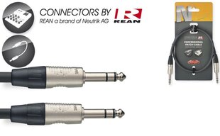 Stagg REAN 2 x 6.35 мм Jack TRS 60 см цена и информация | Кабели и провода | kaup24.ee