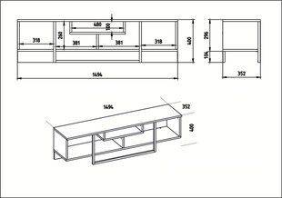 TV laud Kalune Design Asal 150 cm, pruun/must hind ja info | TV alused | kaup24.ee