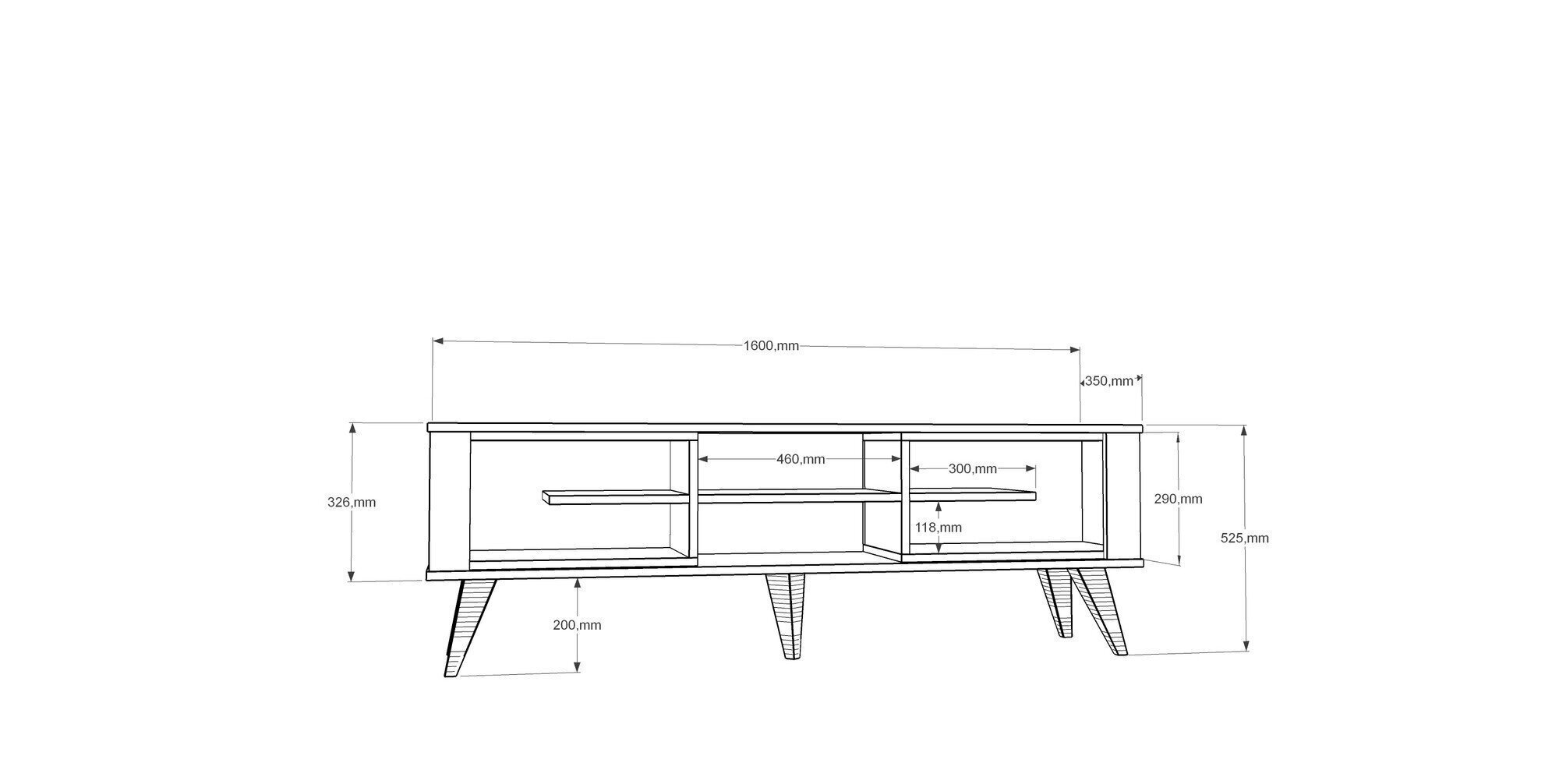 TV laud Kalune Design Ionis, tamm/valge hind ja info | TV alused | kaup24.ee