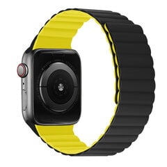 (38mm-40mm-41mm must kollane) Magnetiline silikoonrihm Apple Watchi rihma jaoks 44mm 40mm seeria 7 6 5 4 Se Asenduskäevõru randmepael Iwatchile 3 2 42mm 38mm - Kellarihmad hind ja info | Nutikellade ja nutivõrude tarvikud | kaup24.ee