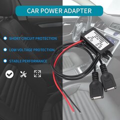 Alalisvoolu muundur 12v kuni 5v 3a topelt 2 USB automaatregulaatori pinge samm hind ja info | USB adapterid tehase helisüsteemile | kaup24.ee