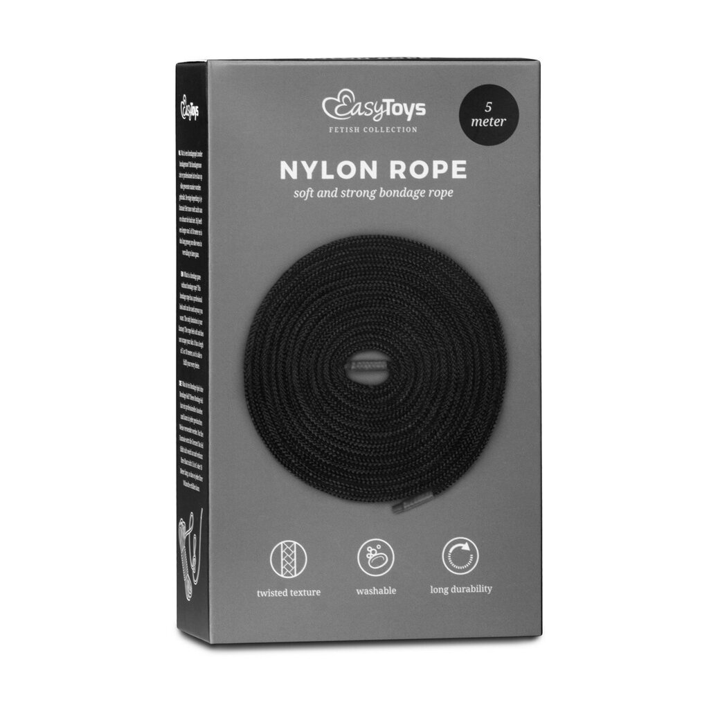 Верёвка для бондажа EasyToys Nylon Rope черная, 5м цена | kaup24.ee