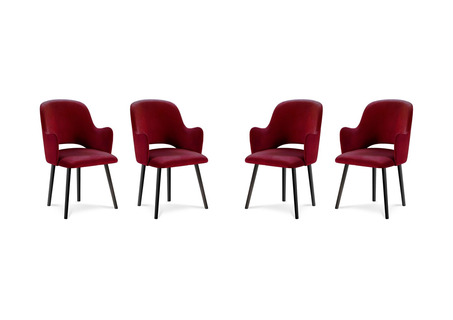 4-tooli komplekt Milo Casa Laelia, punane hind ja info | Söögitoolid, baaritoolid | kaup24.ee