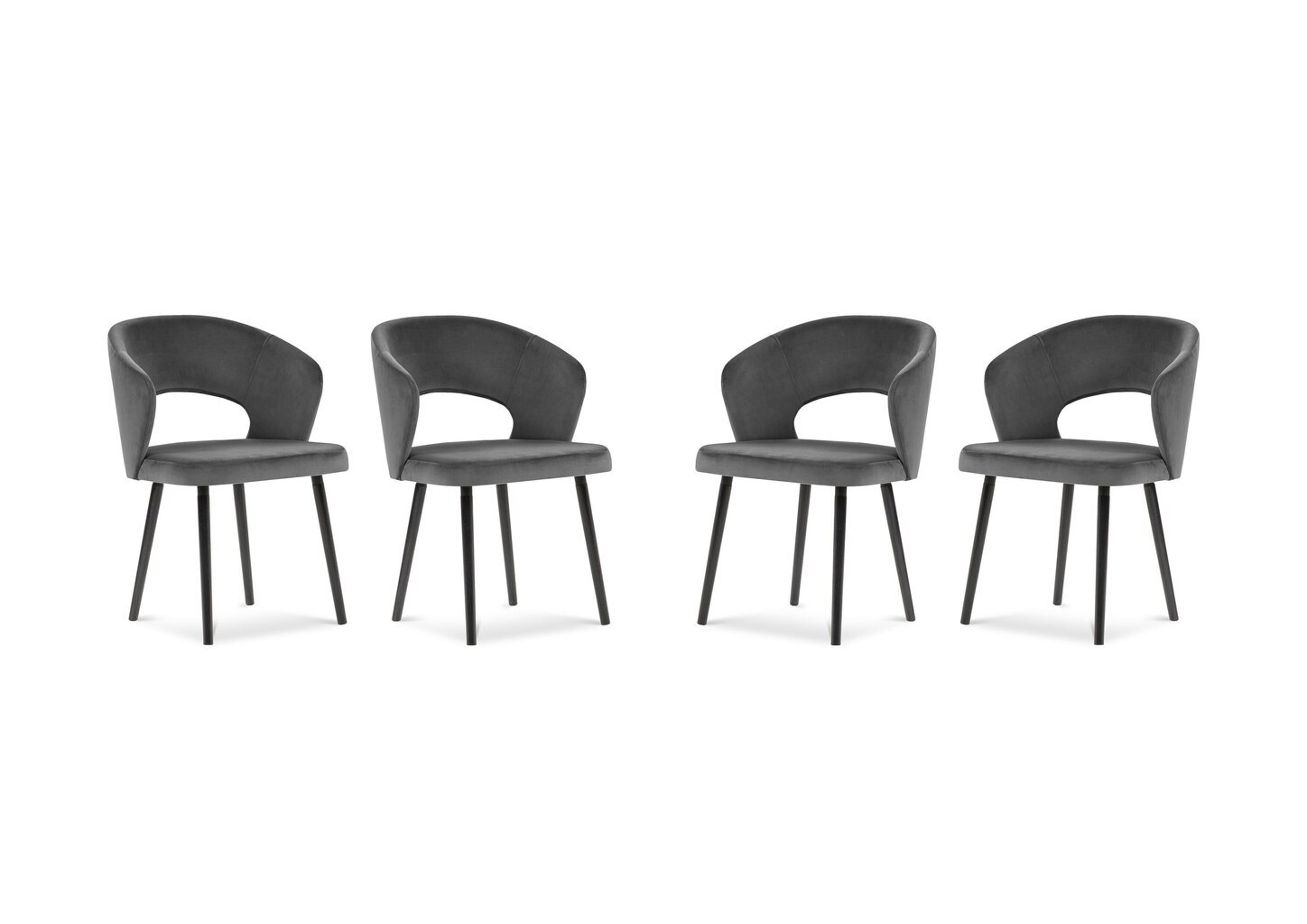 4-tooli komplekt Windsor and Co Elpis, tumehall hind ja info | Söögilaua toolid, köögitoolid | kaup24.ee