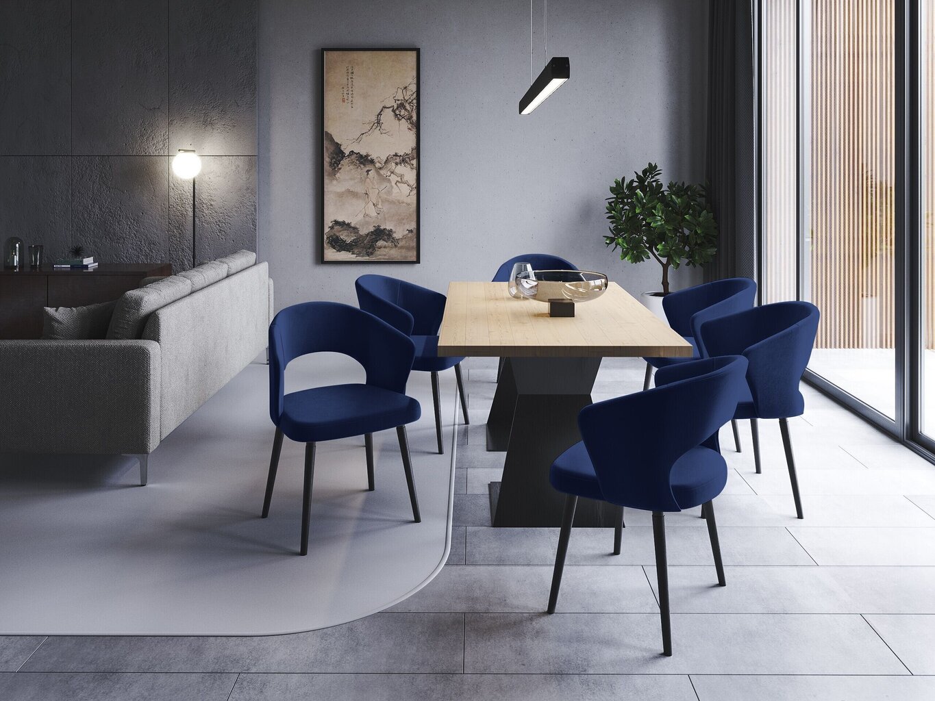 4-tooli komplekt Windsor and Co Elpis, sinine hind ja info | Söögilaua toolid, köögitoolid | kaup24.ee
