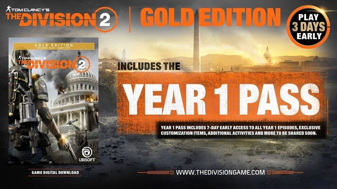 Xbox One Tom Clancy's The Division 2 Gold Edition incl. Year 1 Pass цена и информация | Arvutimängud, konsoolimängud | kaup24.ee